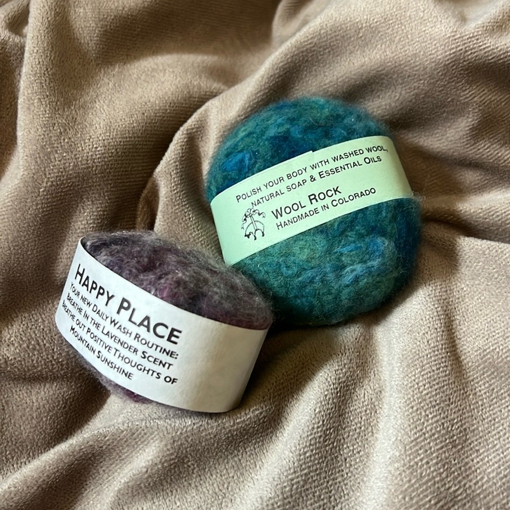 “Wool Rocks” Hand Made Soap Bars Covered In Wool